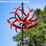 Wind Spinner for Yard and Garden 360° Rotating Metal Wind Sculpture Outdoor Kinetic Wind Spinners Stake Height Adjustable Metal Garden Ornament for Patio Lawn Backyard Decorative