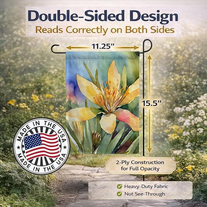 Caroline's Treasures New Mexico Yucca Flower in Watercolor Garden Flag Mailbox Flag Decorative Yard Flag Banner Outside Patio Artwork Yard Flower Beds, Garden Size, Multicolor