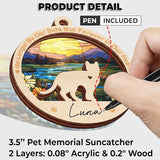 Cat Memorial Ornaments, Christmas Xmas Tree Ornament Window Hanging Car Sympathy Gift for Loss of Pet Bereavement Keepsake Remembrance Gifts for Cat Lovers Holiday Decoration PO235