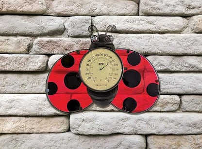 Poolmaster 54578 Ladybug Wall Décor and Thermometer for Home or Garden, Red