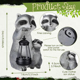 Pinkunn 9.5 Inch Solar Raccoon Family Garden Statues with LED Lights Home Decorations Outdoor Garden Raccoon Statue for Patio Balcony Yard Lawn Ornament Housewarming Birthday Gifts for Women