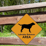 Labrador Retriever Crossing Sign Caution Labrador RetrieverDog Xing Sign Street Sign Wildlife Novelty Road Fence Wall Decor Warning Metal Tin Sign For Indoor Outdoor 15x15in