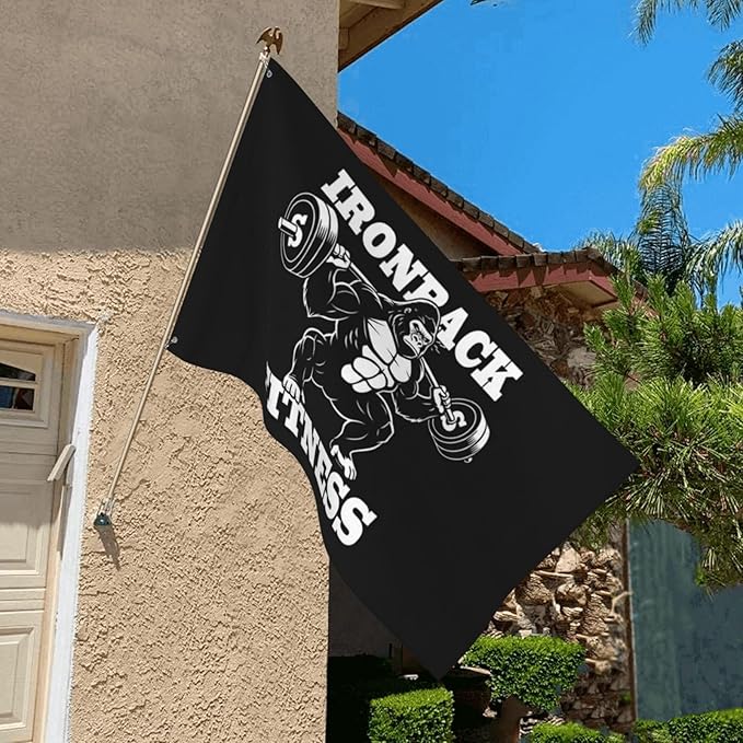 Gorilla Flag Outdoor Heavy Duty Gym Banner Double Sided 3x5 Ft Fitness Workout Flags with Brass Grommets for Room Decor, Bedroom, Garden, House Decoration