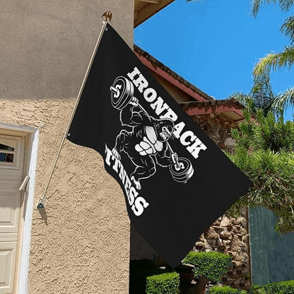Gorilla Flag Outdoor Heavy Duty Gym Banner Double Sided 3x5 Ft Fitness Workout Flags with Brass Grommets for Room Decor, Bedroom, Garden, House Decoration