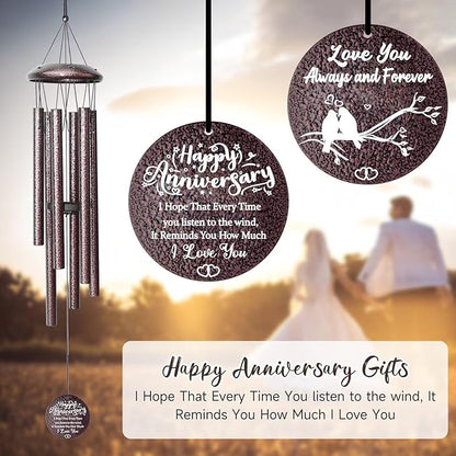 Anniversary Wind Chimes Gifts for him her,Romantic Anniversaries for Wife, Husband, Happy Anniversary Decorations