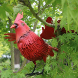 Cardinal Garden Decor Metal Yard Art Gifts Garden Sculptures Statues Large Red Bird Outdoor Decor,Gifts