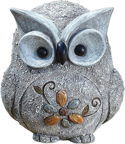Roman 7.75" H Pebble Owl Statue Pudgy Pals, Garden Decor, Garden Gift