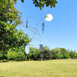 DIY Hanging Mirror Outdoor Mobile, Reflective Garden Decor, Wind-Chime Style Bird Deflector (FL-YKL-6CIRCLE)