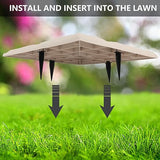 4Pcs Large Stepping Stones Outdoor Garden Walkway, Square Beige Durable Plastic Pavers for Patio, Pathway, and Landscaping, Weatherproof Stepping Stones with Ground Stakes for Easy Installation