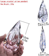 5" Hanging Crystal Prism Suncatcher Ornament Faceted Clear Crystal Drop Rainbow Maker Pendant for Window Garden Decor Ornament for Christmas Tree