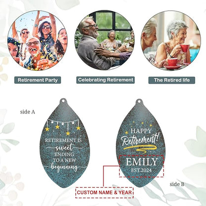 ASTARIN Personalized Happy Retirement Gift, Produced in USA Retirement Wind Chimes for Women Men, 35" Large Deep Tone Wind Chime Retire Gifts for Teacher Co-Workers Boss Husband Friends Parents
