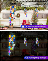 Solar Wind Chimes Decorative Lights for Outside,Shells Lights Gifts for Mom Grandma Women Wife Girls, Solar Hanging Lights for Holiday Garden Yard Window