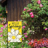 Hello Spring Garden Flags for Outside,Bee Daisy Spring Garden Flag Yard Lawn Porch Flags for Outdoor Decorations 12x18 Inch Double Sided