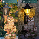 Solar Garden Owl Statue Lights,Large Owl Figure with Solar Lights Lantern,for Outdoor Landscapes, Courtyards, Paths,Outside Patio Lawn Sculpture Decorated，Gifts for Women, Owl Lover