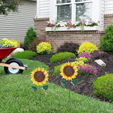 hogardeck Garden Decor for Outside, 2 Pack Sunflower Decorative Garden Stakes for Spring Outdoor Yard Decor, Metal Yard Art with Shaking Head for Garden Lawn Porch Decorations