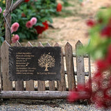11.8 inches Long Tree of Life Song Polyresin Memorial Garden Stone, Memorial Stones for Loved Ones Outside, Memorial plaques, Sympathy Gifts for Loss of Loved one, Memorial Gifts (Black Tree of Life)