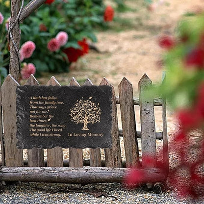11.8 inches Long Tree of Life Song Polyresin Memorial Garden Stone, Memorial Stones for Loved Ones Outside, Memorial plaques, Sympathy Gifts for Loss of Loved one, Memorial Gifts (Black Tree of Life)