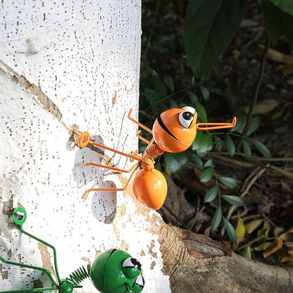 Metal Ants Set of 4 Colors Garden Decor Outdoor Sculpture Patio Decor Lawn Metal Yard Art Garden Statue Outdoor Decorative Metal Wall Art Garden Gifts Family and Garden Lovers