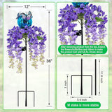 Solar Lights Outdoor Pathway,Wisteria Flower Garden Stakes,Colorful LED Lights for Yard,Patio,Lawn,Solar Powered Garden Decortions,Spring Gifts for Women