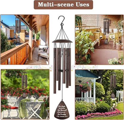 Soopau Gifts for Best Friend Women Men, 32" Bronze Wind Chimes Friendship Gifts, Bestie Gift for Women, Christmas Birthday Gift Idea for Bestfriend BFF