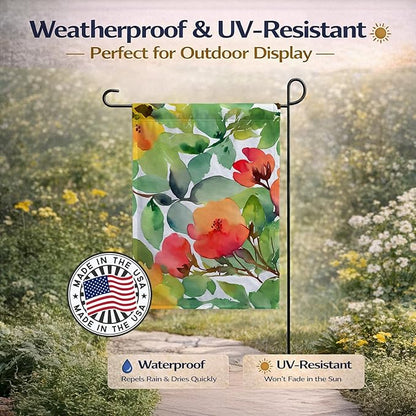 Caroline's Treasures Connecticut Mountain Laurels in Watercolor Garden Flag Mailbox Flag Decorative Yard Flag Banner Outside Patio Artwork Yard Flower Beds, Garden Size, Multicolor