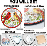 Personalized Cardinal Stained Glass Memorial Suncatcher, Custom Cardinals Window Hanging with Quote, Meaningful Sympathy Gifts for Loss of Loved One, Memorial Day for Mom, Dad, Grandparent