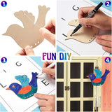 Taiyin 16 Set Bird Wooden Wind Chime Craft Kit for Kids DIY Make Your Own Wind Chimes Decorative Wooden Hanging for Classroom Outdoor Garden Patio Balcony Arts Crafts Supplies