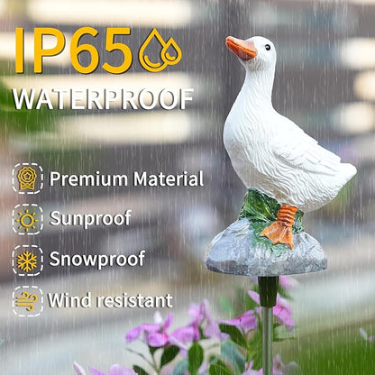Solar Porch Goose Statue Garden Decor, 29 inch with Motion-Activated Sound Outdoor Decorative Garden Stake Lighting for Lawn Patio Yard Balcony - Unique Goose Gift for Garden Lovers