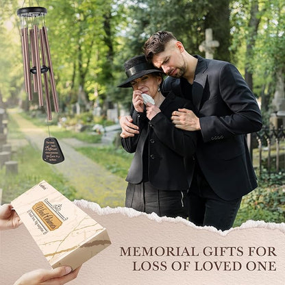 Leebbsin Loss of Loved One Gift, 25.5" Sympathy Wind Chimes, Memorial Gifts for Loss of Loved One, Mom, Dad, Wife, Husband, Child, Remembrance & Bereavement Gifts for Funreal, Outdoor
