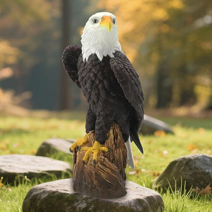 Bald Eagle Statue, Indoor Outdoor Animal Sculptures, Christmas Animal Decoration for Patio Porch Yard, Home Garden Desk Office Decor Art Figurine Ornament