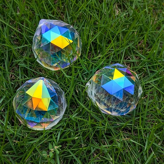 Sun Catchers Hanging Crystals, 40mm AB Crystal Prism Chandelier Ball Suncatchers, Rainbow Maker Window Prisms Suncatcher, Home Decoration