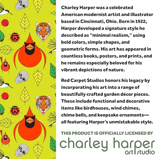 Red Carpet Studios Windchimes - Charley Harper Mid Century Modern Spiral Wind Chime Garden Gift, 31" Long, Little Sipper Hummingbird