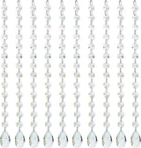KANPURA 1ft 10pcs Teardrop Crystals Garland,Crystal Teardrop Chandelier Replacement,Hanging Glass Crystals for Chandelier, Christmas Tree, Wedding Decor(Clear)