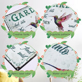 Bnesi Garden Signs for Outside Rustic Garden Home Outdoor Sign Decor Gift for Mothers Day, Grandmas Humming Bird Outside Sign Decoration Welcome Sign Patio Signs and Decor Outdoor (Pink, Star)