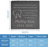 Memorial Garden Stone, VAPCUFF Memorial Stone, Personalized Memorial Gifts, Sympathy Gifts for Loss of Loved One, Bereavement Gift for Loss of Father Mother - Angels Wings, Love Don't Go Away - Square