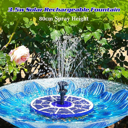 AISITIN 3.5W Solar Fountain Built-in 1800mAh Battery, Solar Bird Bath Fountains with 8 Nozzles, Solar Water Pump for Garden Birdbath Pool Fish Tank Pond and Outdoor (Purple)