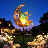 Solar Watering Can Lights with Fairy & Flowers, Outdoor Garden Decor with Cascading String Lights, Waterproof Solar Powered Hanging Light for Patio Yard Pathway, Gift for Mom Lovers Gardeners (Fairy)