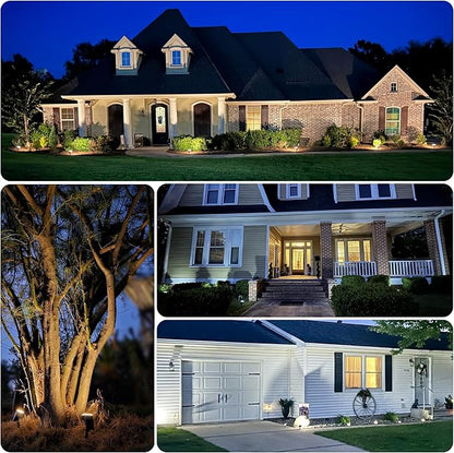 AUDERWIN Solar Spot Lights Outdoor 63 LED 3 Lighting,Waterproof IP65 Modes Spotlights for Outside House Yard Garden Landscape Lights 3 Pack (Natural Light)