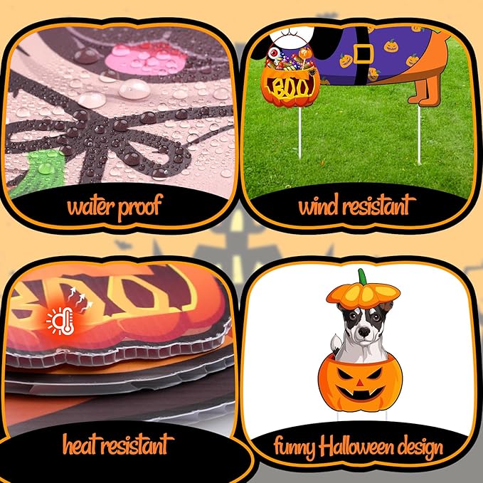 6 PCS Halloween Dog Decorations Cute Halloween Yard Sign with Stakes Dog Yard Decorations Halloween Yard Decorations Outdoor Signs