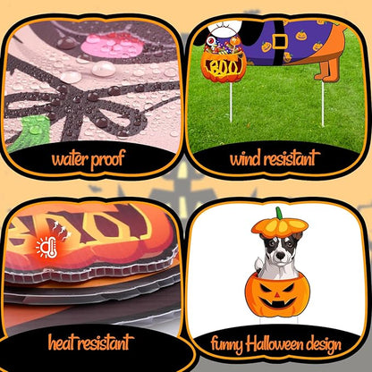 6 PCS Halloween Dog Decorations Cute Halloween Yard Sign with Stakes Dog Yard Decorations Halloween Yard Decorations Outdoor Signs