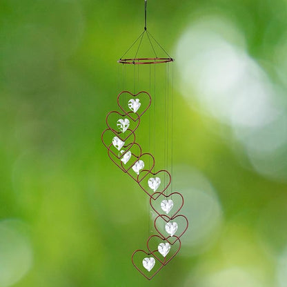 Red Carpet Studios Windchimes Spiral Wind Chime, 36" Long, Red Crystal Heart