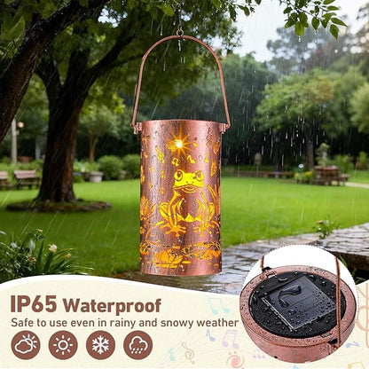 Retisee Frog Design Solar Wind Chimes Outdoor Metal Frog Gifts Solar Light Windchimes Outside Indoors Christmas Decoration Birthday Gift for Home Lawn Porch Patio Garden Yard
