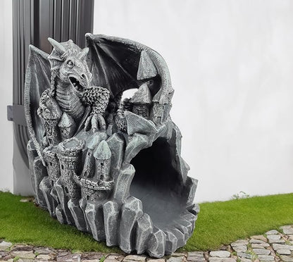 coolboy Dragon Sculpture Gutter Diverter Rain,Deco Gutter Extension Downspout, Eco-Friendly Resin Gutter Extender Diverter,Splash Block, Perfect Rain Gutter Downspout Extension for 3"x4" Downspouts