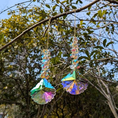 Crystal suncatchers, 76mm Axe AB auraro Crystals Sun Catchers with Crystals Chandelier Beads,Hanging Window Suncatchers, Rainbow Make for car,Ceiling,Wedding, Party, Mom,Daughter Gift(2 pcs)