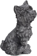 Cricket Dog CAST SONE Garden Statue, Outdoor Terrier Dog Garden Statue, Antique Gray Finish, No Assembly Required