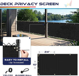 Windscreen4less 3'x10' Deck Balcony Privacy Screen for Deck Pool Fence Railings Apartment Balcony Privacy Screen for Patio Yard Porch Chain Link Fence Condo with Zip Ties Black