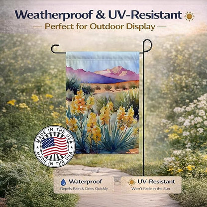 Caroline's Treasures New Mexico Yucca Flower in Watercolor Garden Flag Mailbox Flag Decorative Yard Flag Banner Outside Patio Artwork Yard Flower Beds, Garden Size, Multicolor