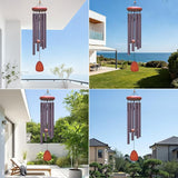 Large Aluminium Wind Chimes Outside, Soothing Melodic Memorial Sympathy Wind Chime, Suitable Outdoor Garden Decor, Gift for Mom Women Neighbors (Brown Wind Chime -36“)