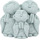 Mini Monk Buddha Statue Green Sandstone Statues Zen Monk Praying Statue Sculptures for Wealth Good Luck Feng Shui Decor Home Fish Tank Aquarium Garden (Style 1)