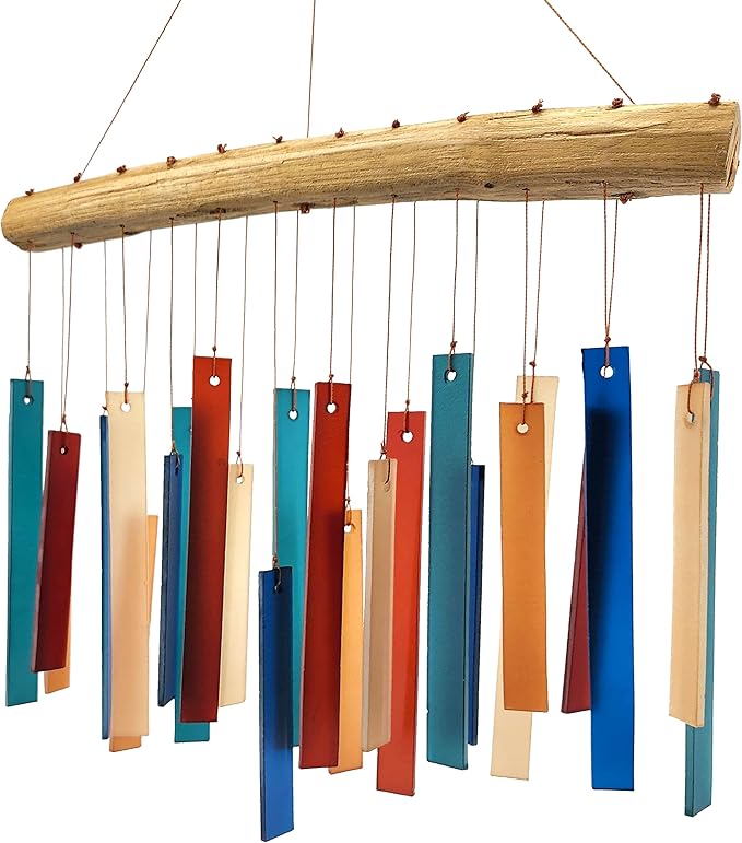 Blue Handworks Rectangle Glass Wind Chime Retro